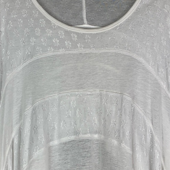 Free People | White Floral Striped Top M - Picture 2 of 6